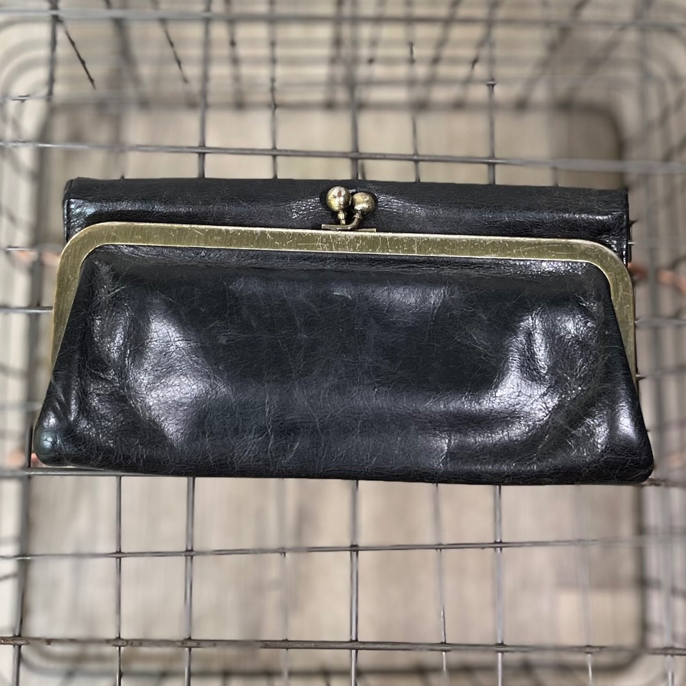 HOBO International Black Leather Clutch